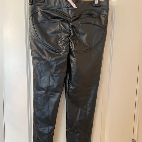 WOMEN'S Sexy High Waist Skinny Faux PU Leather Leggings Pants Butt Lift XL - Picture 15 of 16